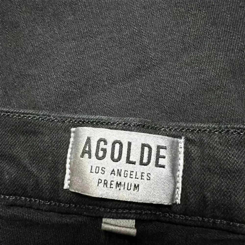 AGOLDE Sophie High Rise Skinny Crop Jeans Black Harlow Destructed Size 32 - Picture 7 of 10